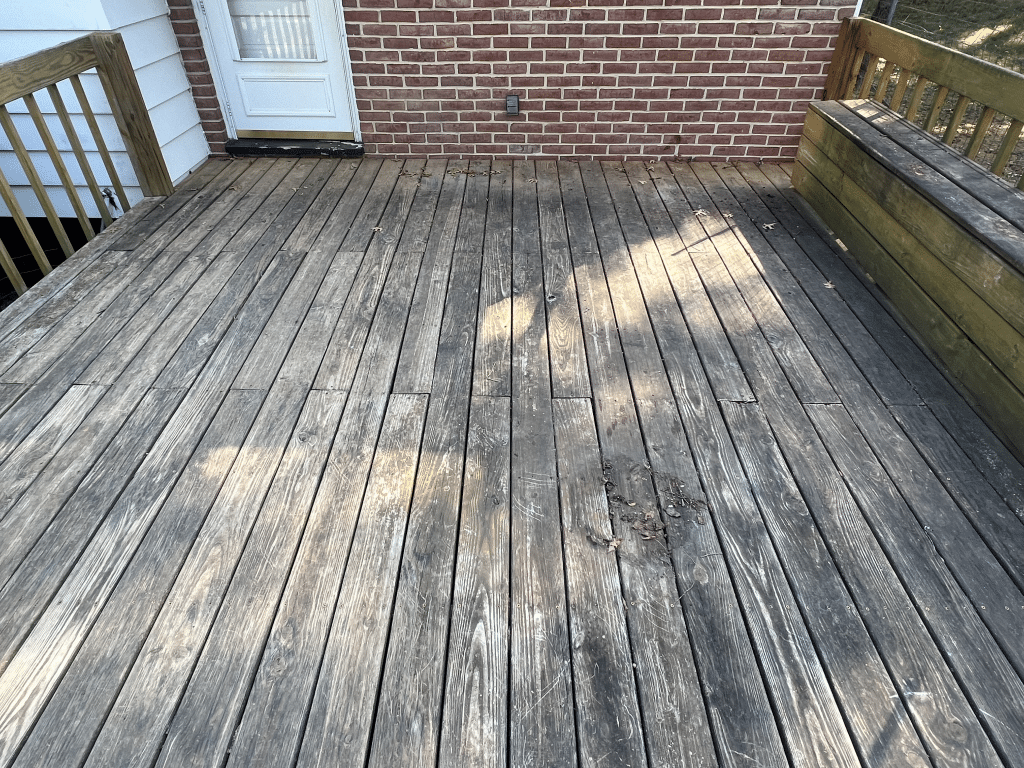 Deck cleaning before